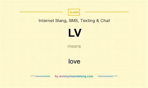 lv full meaning|Lv meaning in text.